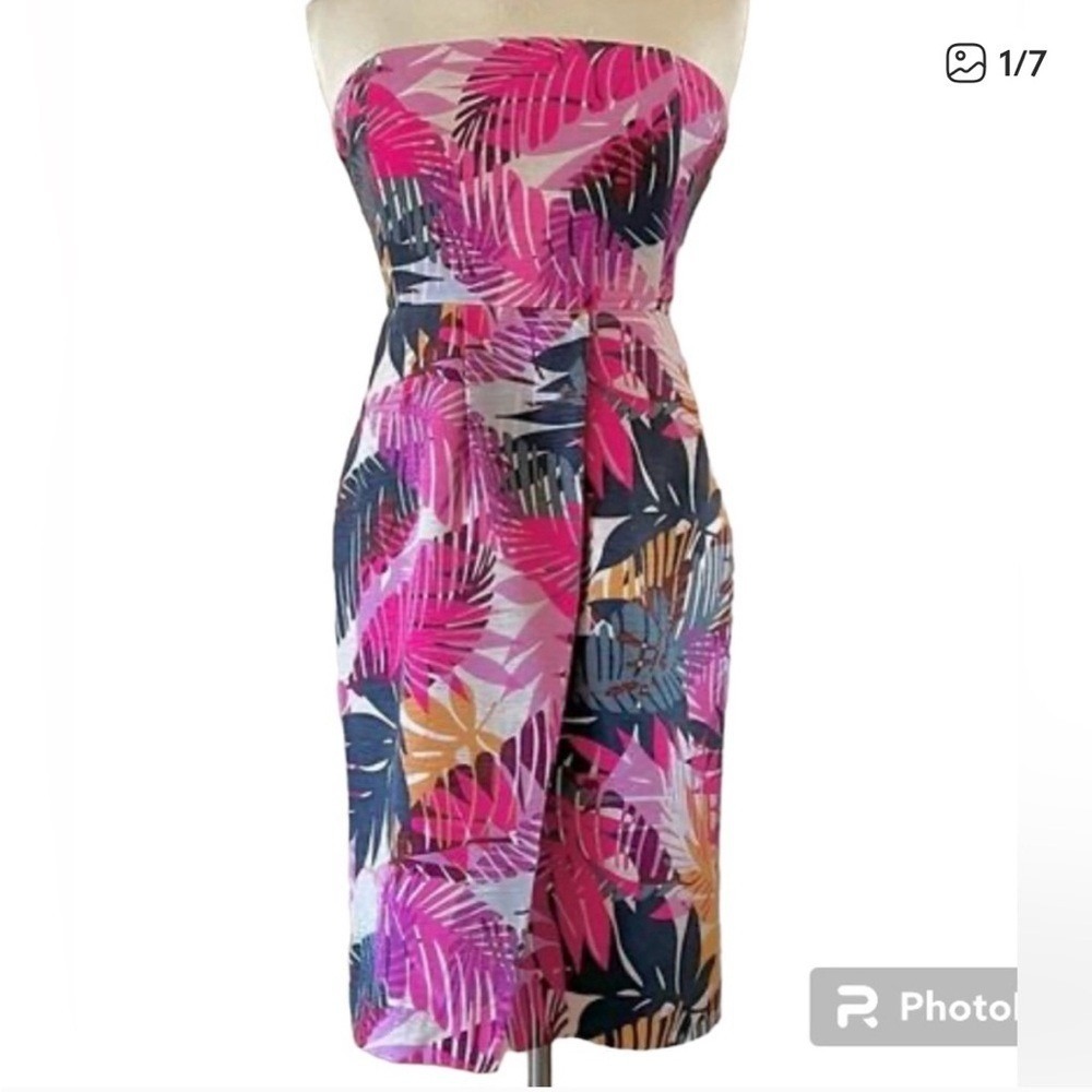 Banana Republic Tropical Silk Strapless‎ Dress. Size 6.